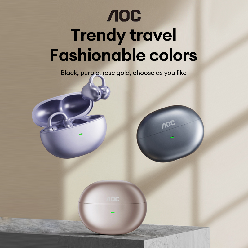 Headphones - AOC ACD2544 ワイヤレスBluetoothイヤークリップイヤホン オープンイヤーヘッドホン サラウンドステレオサウンド 低遅延