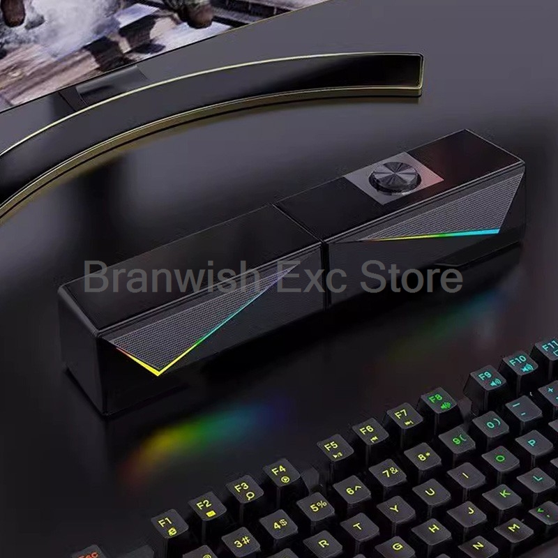 2x2.5W コンピュータースピーカー RGB ライトゲーミ - Rgb Computer Soundbar For Pc のレビューと価格