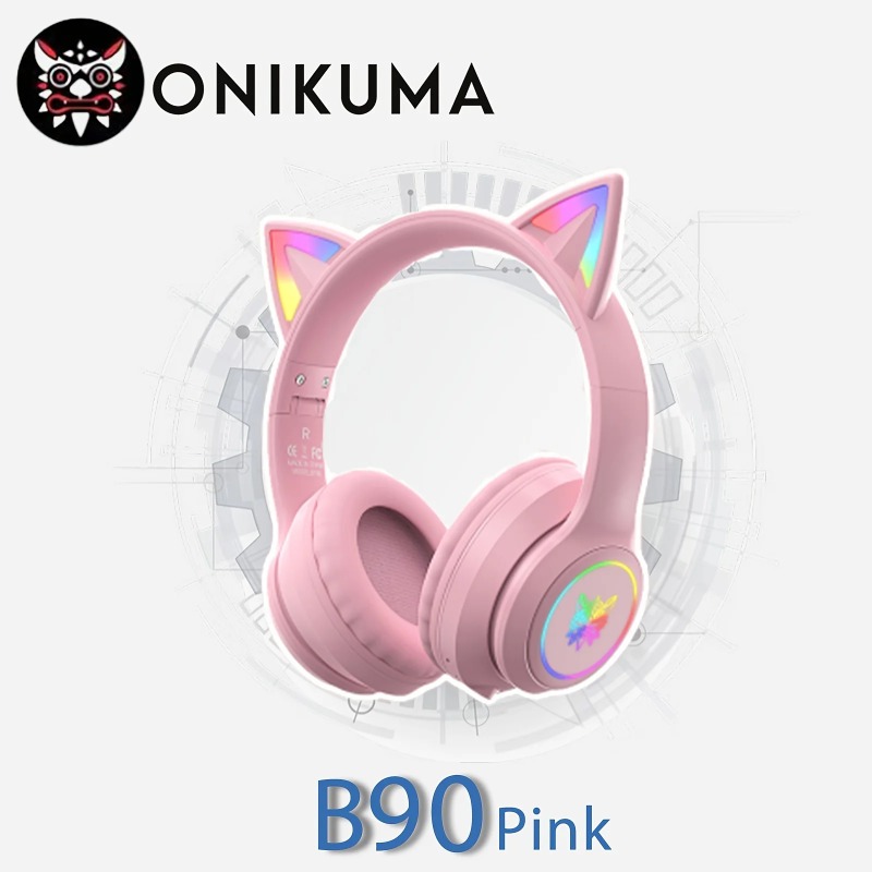 Onikuma B90 ピンク猫耳ゲーミングヘッドセット R - Gaming Headset With Mic Rgb のレビューと価格