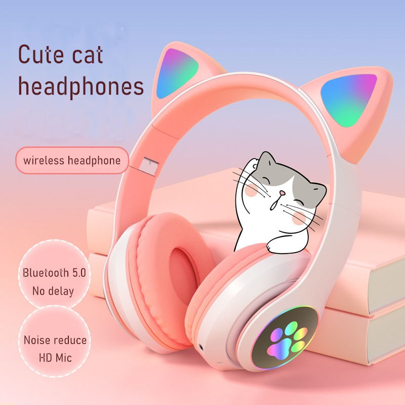 音楽ヘッドホン,Bluetoothに点滅する猫の耳,マイク付 - Cat Ear Bluetooth Headset Led のレビューと価格