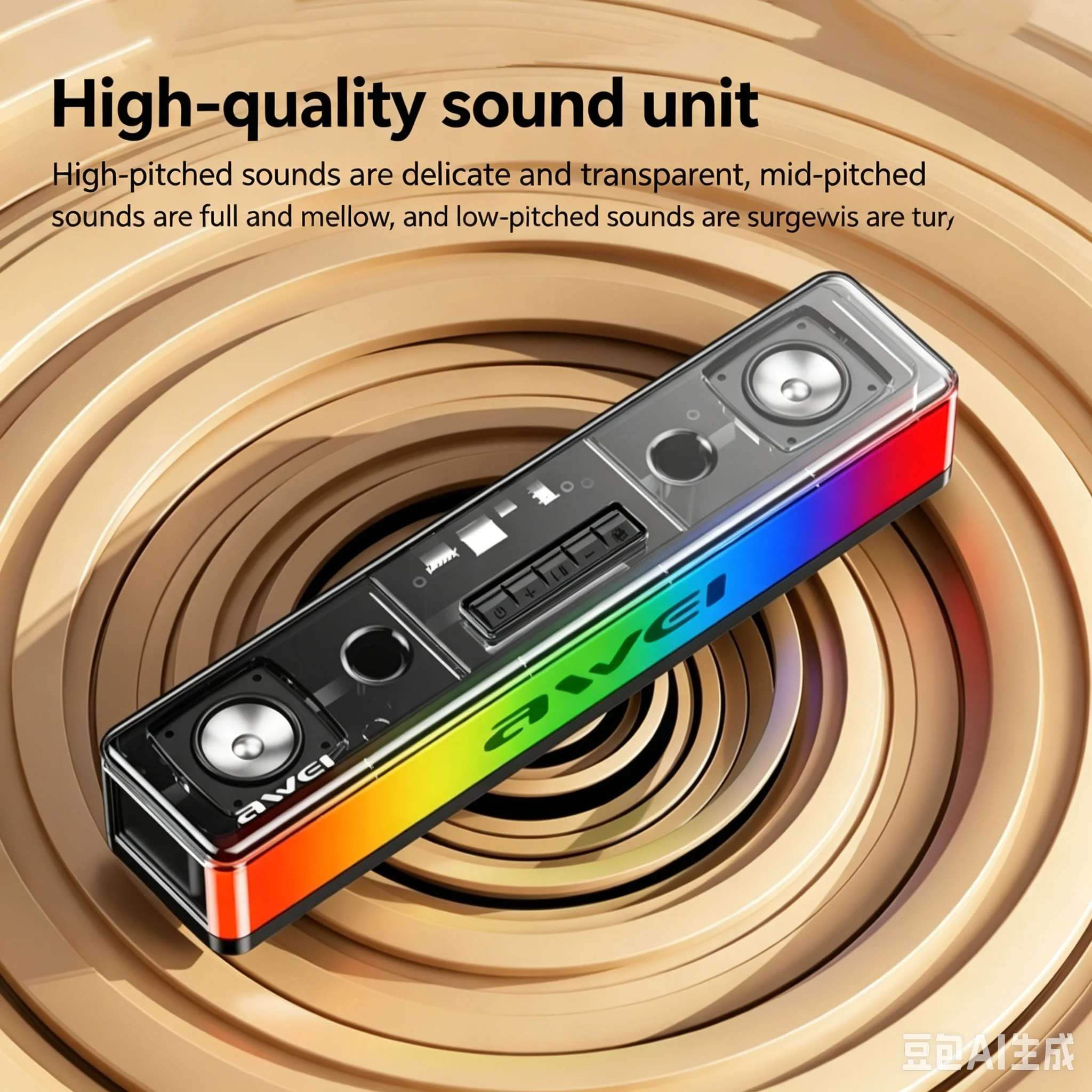 RGB Bluetooth スピーカー サウンドバー 20W - Rgb Computer Soundbar For Pc のレビューと価格