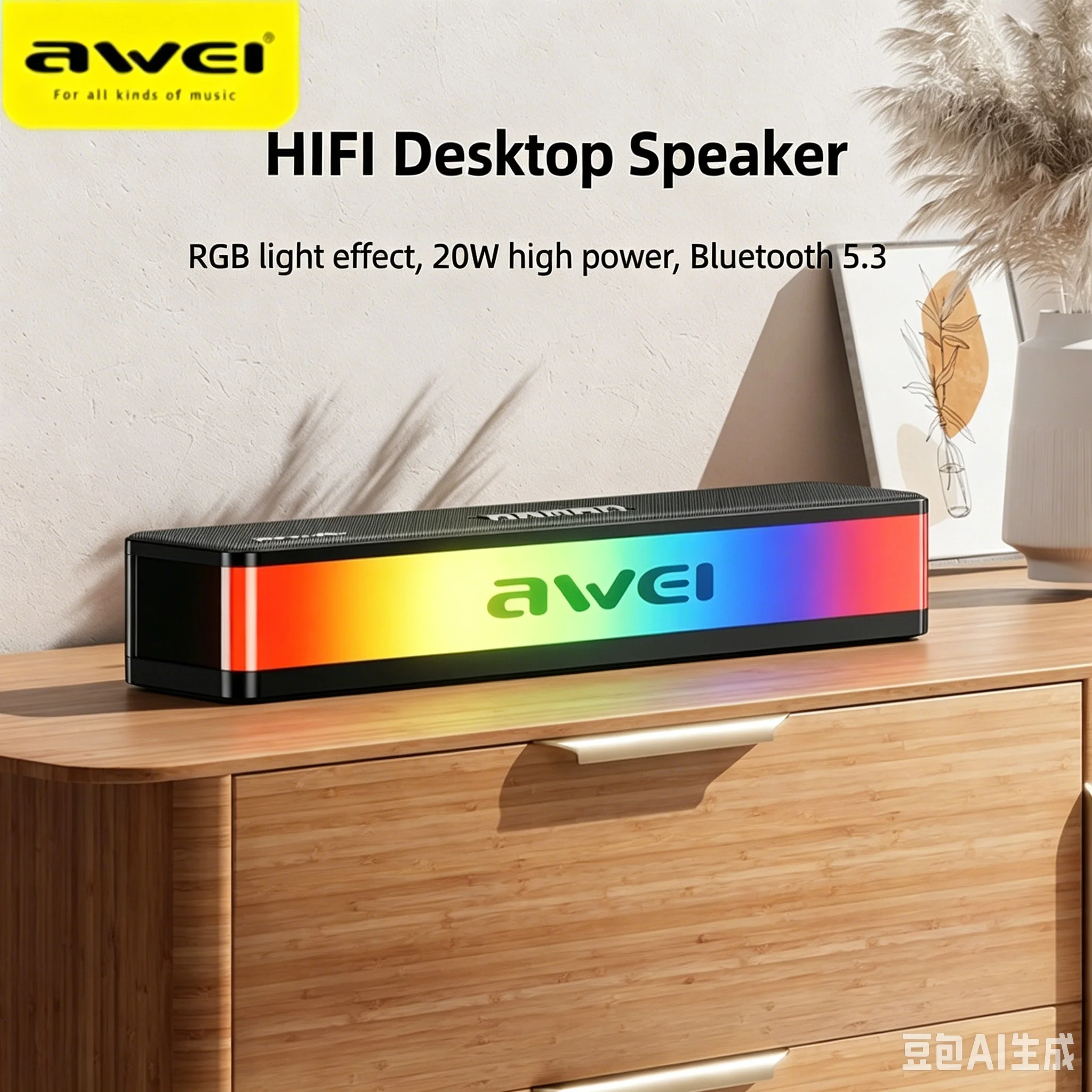 RGB Bluetooth スピーカー サウンドバー 20W - Rgb Computer Soundbar For Pc のレビューと価格