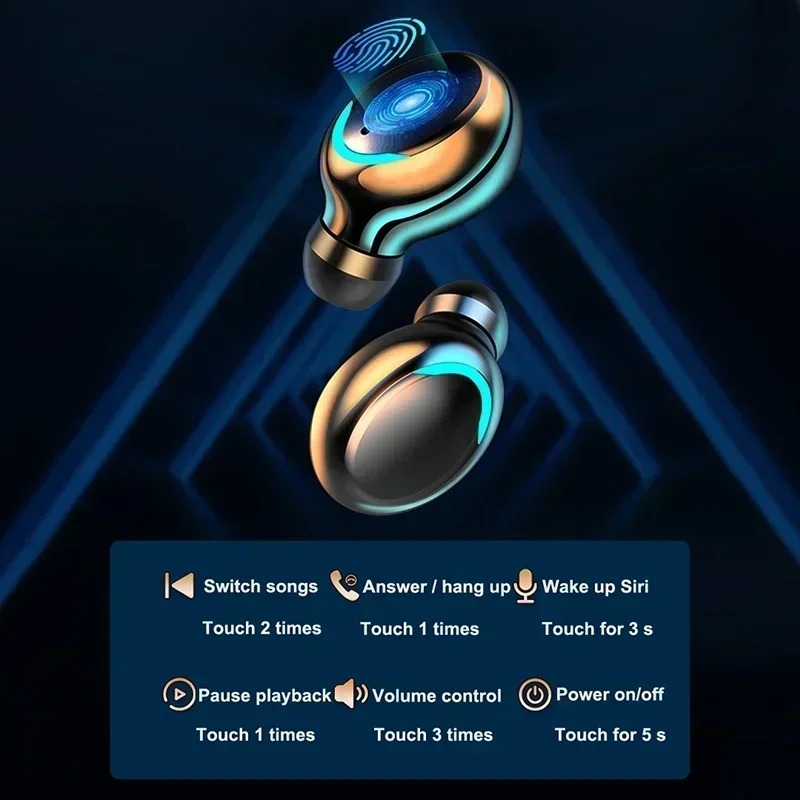 新発売のF9 Bluetoothヘッドホン。9Dステレオ、重 - Tws Earbuds Bluetooth 5.3 のレビューと価格